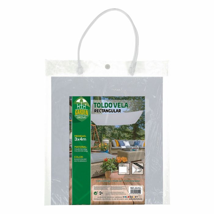 Voiles d'ombrage Aktive Triangulaire Blanc 300 x 0,5 x 400 cm (4 Unités) 1