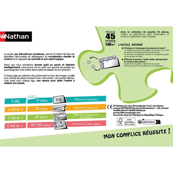 Nathan Puzzle pour enfants 45 pièces - Un monde de couleurs - Dès 5 ans - Qualité supérieure - Carton épais et résistant - Avec poster taille réelle 12004293 Nathan Puzzle pour enfants 45 pièces - Un monde de couleurs - Dès 5 ans - Qualité supérieure - Carton épais et résistant - Avec poster taille réelle 12004293