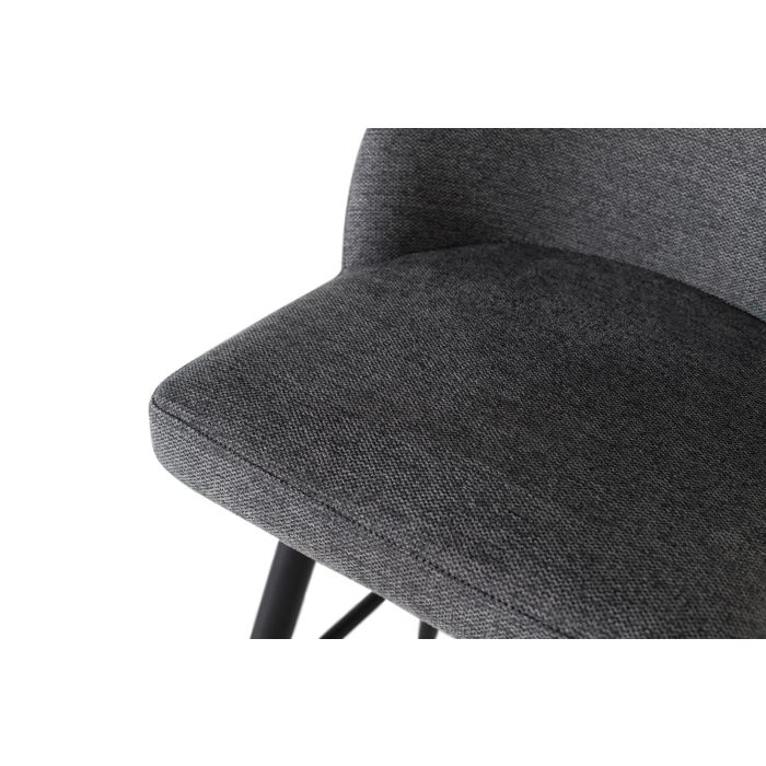 Tabouret de Bar GINER Y COLOMER Tapiza2 - Lot de 2 Tabourets Gris avec Assise Acolchada, Pieds en Acier Tubulaire Noir, Dimensions: Assise 48x43 cm, Dos 35x50 cm 4