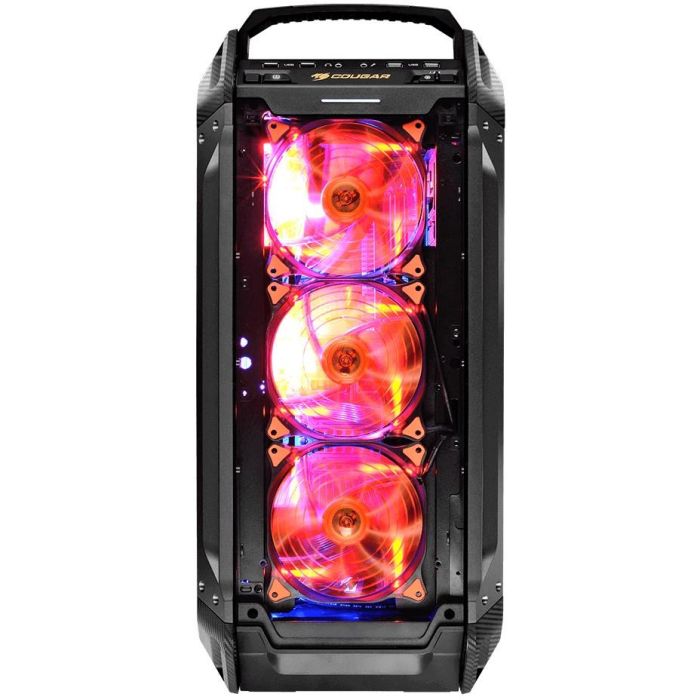 Cougar CGR-6AMKB-G - Boîtier PC Gaming Full-Tower Noir, Mesh, Verre Trempé, Support ATX/EATX/micro-ATX/Mini-ITX, Gestion des Câbles, 8 Slots, Refroidissement Avancé