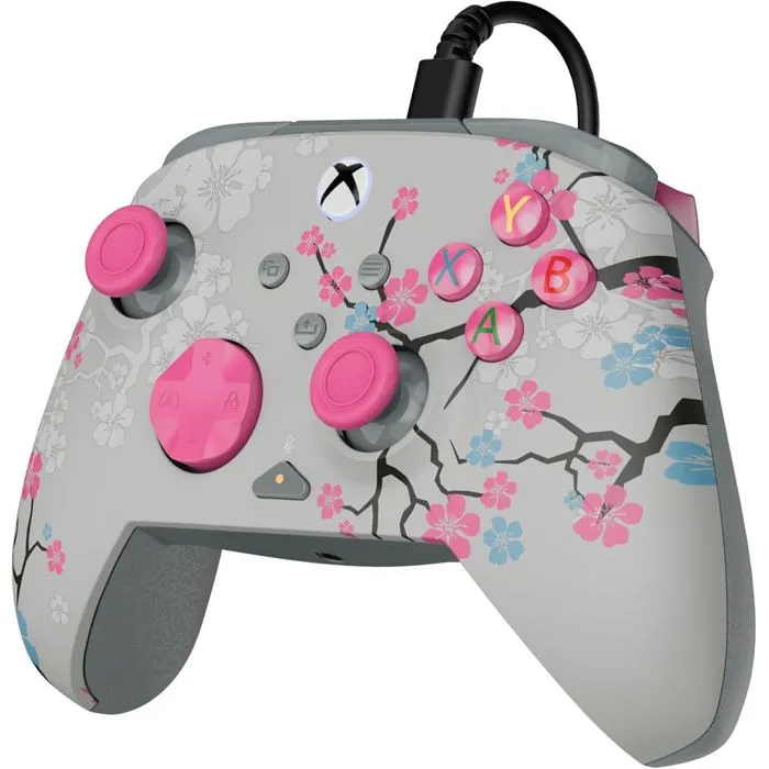 Turtle Beach Rematch Advanced - Manette de jeu filaire officielle pour Xbox - Compatible PC - Modèle Cherry Blossom - Conception phosphorescente et personnalisable Turtle Beach Rematch Advanced - Manette de jeu filaire officielle pour Xbox - Compatible PC - Modèle Cherry Blossom - Conception phosphorescente et personnalisable