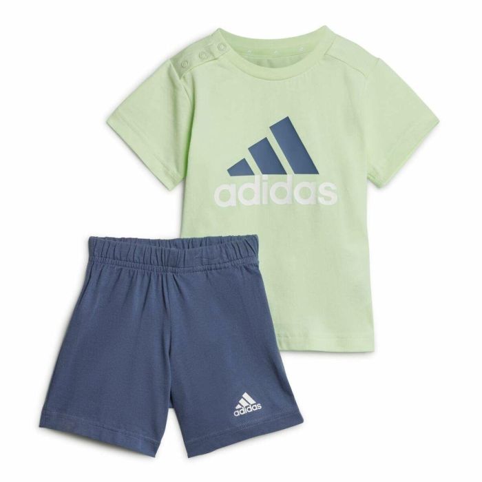 Ensemble de Sport pour Bébé Adidas Bl Cotton Set Infantil Bleu Vert clair 3 Ensemble de Sport pour Bébé Adidas Bl Cotton Set Infantil Bleu Vert clair 3