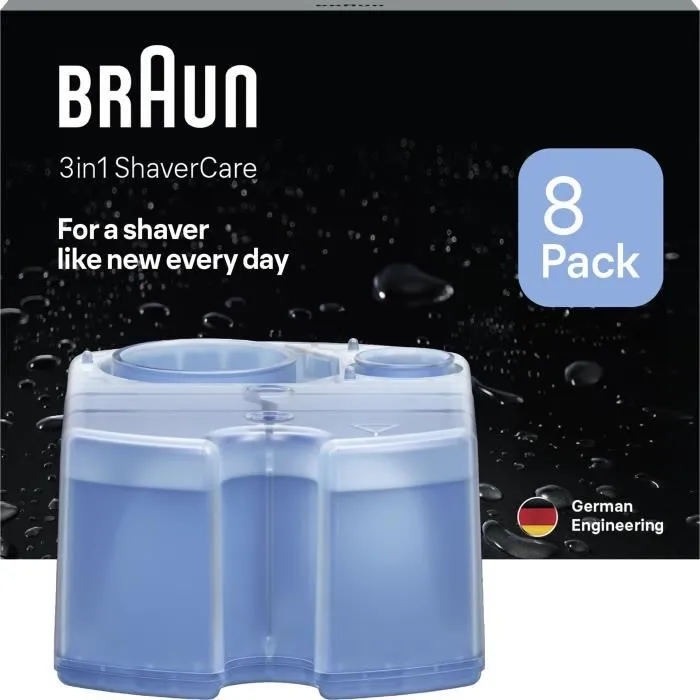 Braun CCR8-LOTION Cartouche de Nettoyage ShaverCare 3 en 1 pour Station SmartCare Lot de 8 - BRA7500435240963 0