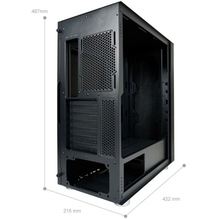 LC-Power LC-8000B-ON - Boîtier PC Midi Tower Noir, ATX, 2x USB 3.2, 1x USB-C, Gestion des câbles, Filtre anti-poussière, pour Gaming