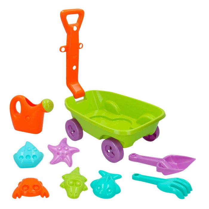 Set de jouets de plage Colorbaby Chariot polypropylène (12 Unités) 3 Set de jouets de plage Colorbaby Chariot polypropylène (12 Unités) 3