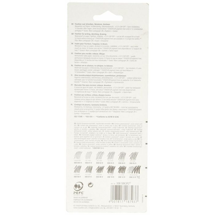 Marqueur permanent Staedtler 308 SBK3P2 Noir (3 Pièces) 2 Marqueur permanent Staedtler 308 SBK3P2 Noir (3 Pièces) 2