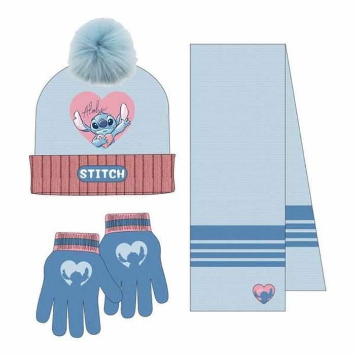 Bonnet et gants Stitch Bleu clair 2