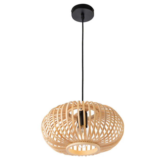 Lampe Suspendue Deo SKD-P80112 en Rotin avec Douille E27, Style Naturel Boho-Chic 6