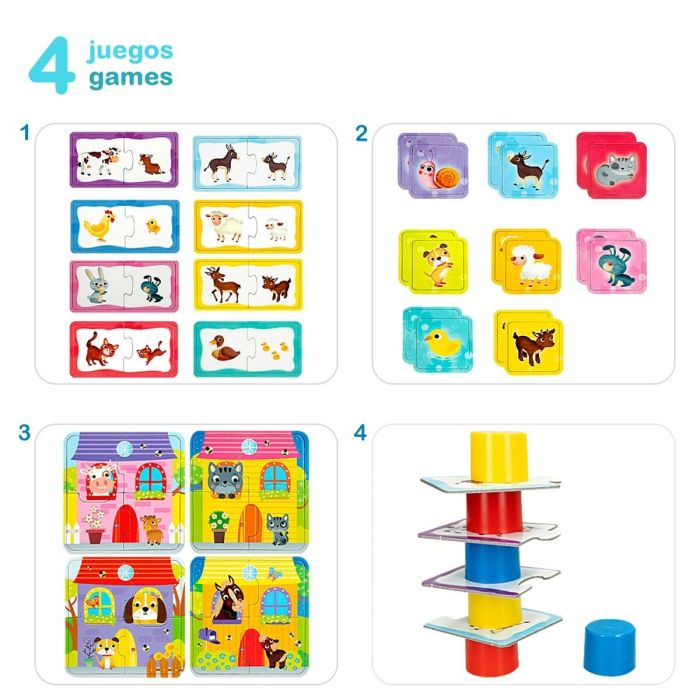 Puzzle Lisciani Giochi Carotina Baby 16 x 1 x 16,5 cm Ferme 4 en 1 (12 Unités) 5