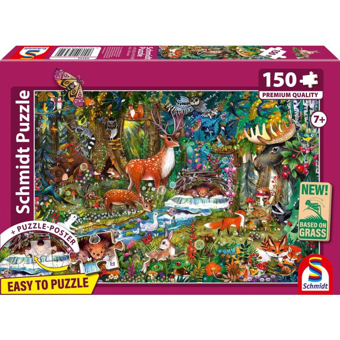 Schmidt Spiele - Puzzle Animaux des Forêts d'Europe, 150 Pièces, Dès 7 Ans Schmidt Spiele - Puzzle Animaux des Forêts d'Europe, 150 Pièces, Dès 7 Ans