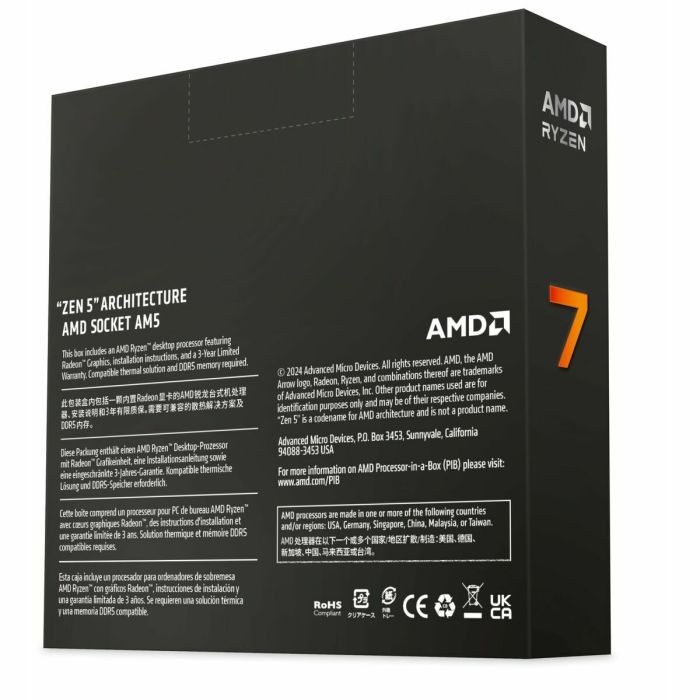 Processeur AMD 100-100001404WOF AMD Ryzen 7 3700X AMD AM5 5