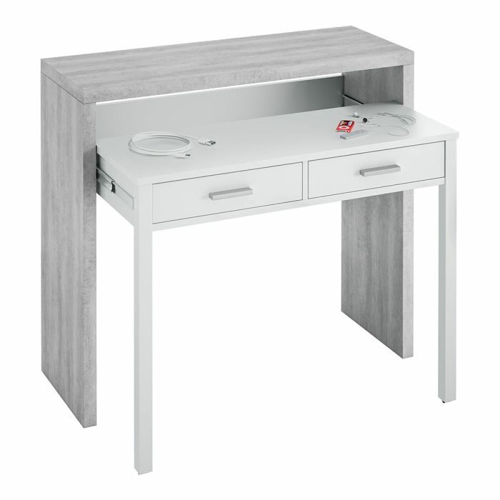 Bureau Forés Blanc 98,5 X 36 X 87,5 CM Métal MDF 3
