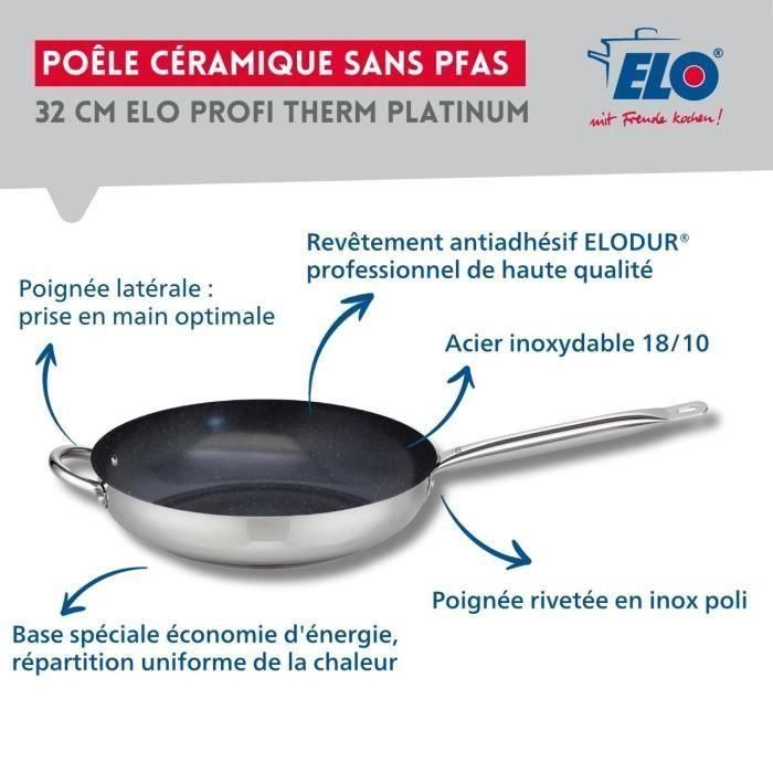 Set de 3 poeles a induction - ELO - Professional - Inox 18/10 ELODUR - Ø 24-28 et 32 cm 2