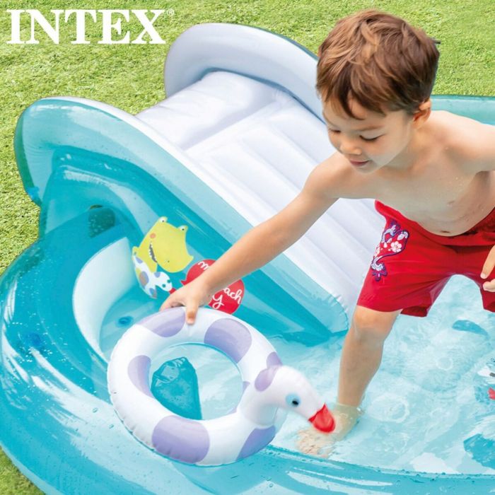 Pataugeoire gonflable pour enfants Intex Parc de jeux Crocodile 201 x 84 x 17 cm (3 Unités) 2