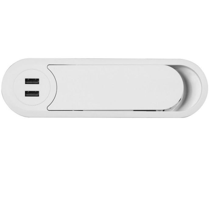 Pasacable Ovalado Tical 180X53 2Xusb Blanco Cargador No Incluido. Herrajes Alk 0 Pasacable Ovalado Tical 180X53 2Xusb Blanco Cargador No Incluido. Herrajes Alk 0