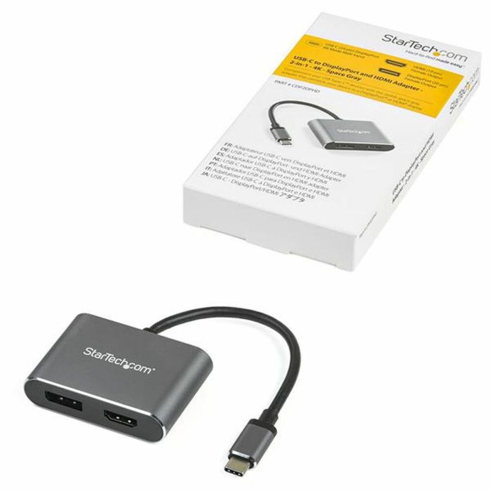 Adaptateur USB C vers HDMI/DisplayPort Startech CDP2DPHD 4K Ultra HD 2