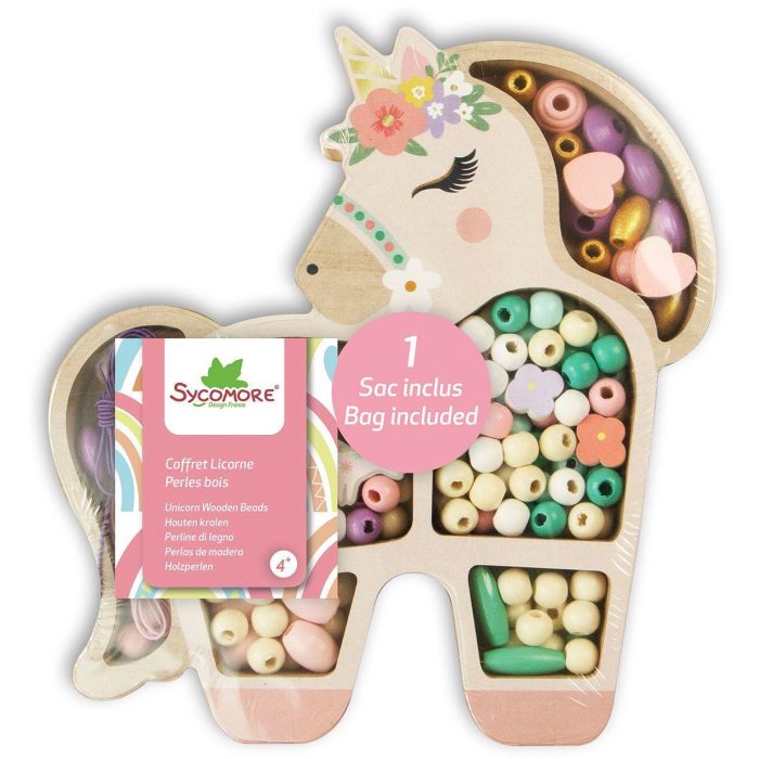 Coffret de perles en bois - SYCOMORE - Licorne - Des 4 ans 0 Coffret de perles en bois - SYCOMORE - Licorne - Des 4 ans 0