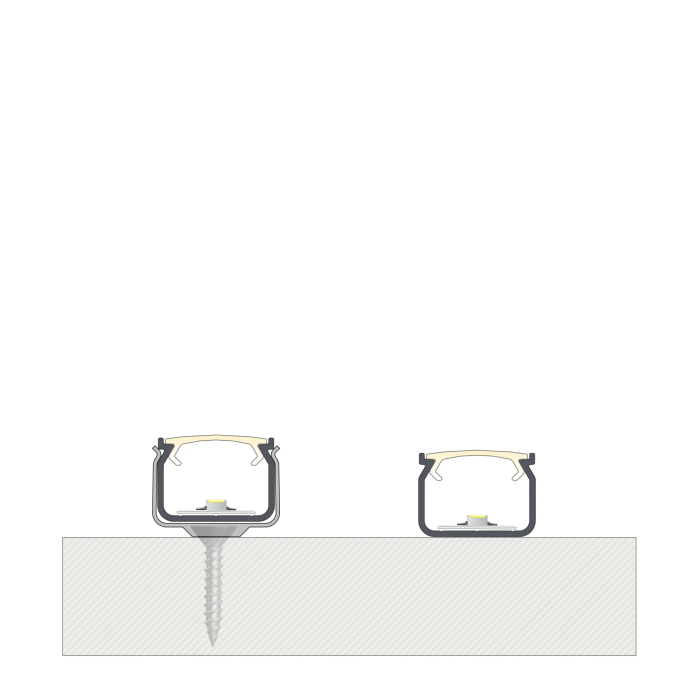 KIMERA Profilé Aluminium HOM Anodisé Noir avec Diffuseur Opal, Bouchons et Clips de Fixation 2,02m 3