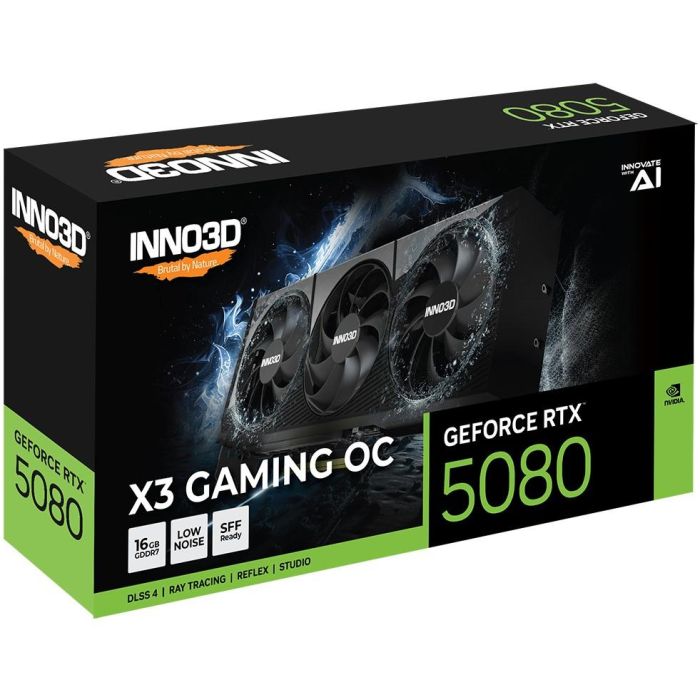 Inno3D GeForce RTX 5080 Gaming OC X3 - Carte graphique 16 Go GDDR7, 256-bit, PCIe 5.0, 3 ventilateurs, HDMI 2.1b, DisplayPort 2.1b