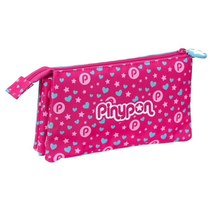 Trousse Fourre-Tout Double Pinypon Bleu Rose 22 x 12 x 3 cm 2