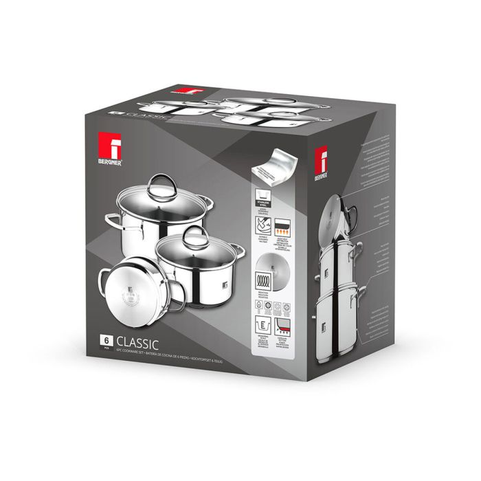 Batterie de Cuisine Bergner Classic Argenté 6 Pièces 22 Batterie de Cuisine Bergner Classic Argenté 6 Pièces 22