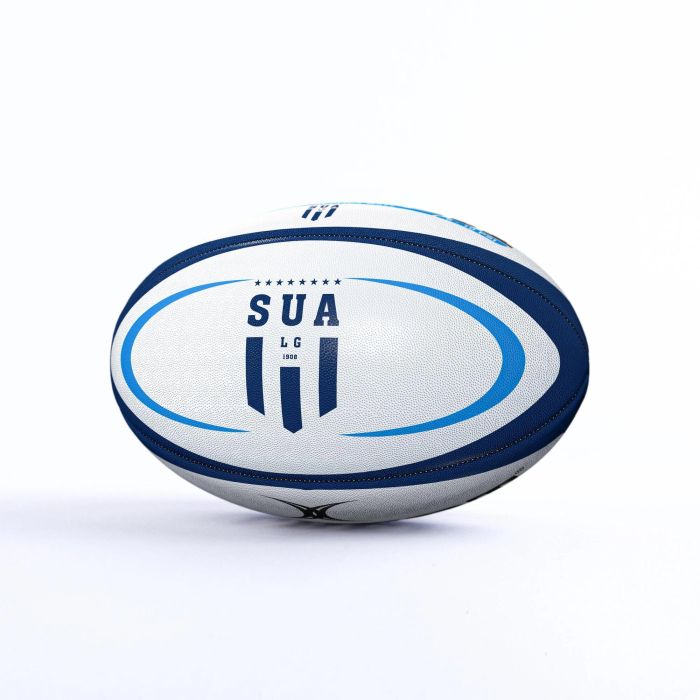 Gilbert - Ballon de rugby réplique Agen - Taille 5 - Lot de 5 - Pour entraînement et collection