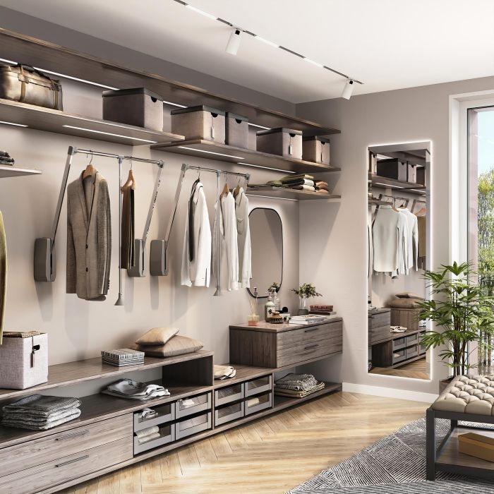 Emuca Penderie rabattable pour armoire Hang mural, 600-830, Chromé, Acier et Plastique 2