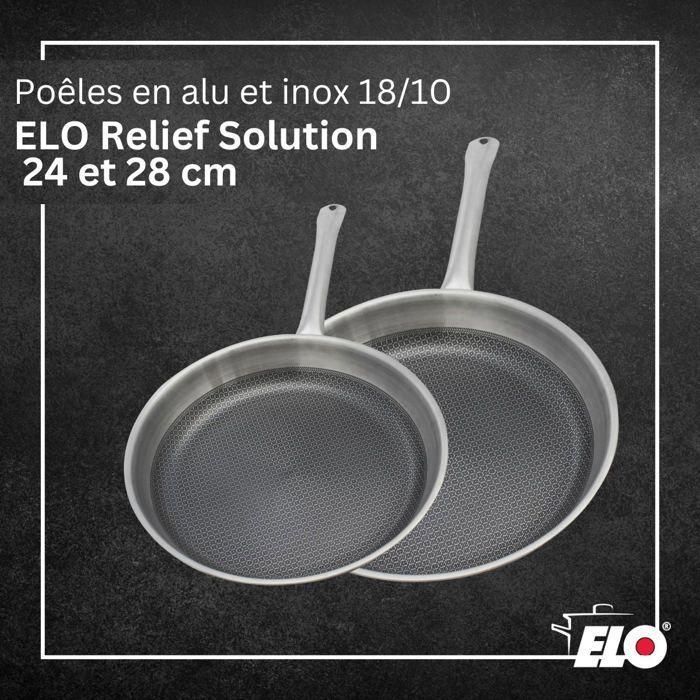 Set de 2 poeles a induction - ELO - Relief Solutions - Inox 18/10 ELODUR Select antiadhésives  Ø?24?et 28?cm 1