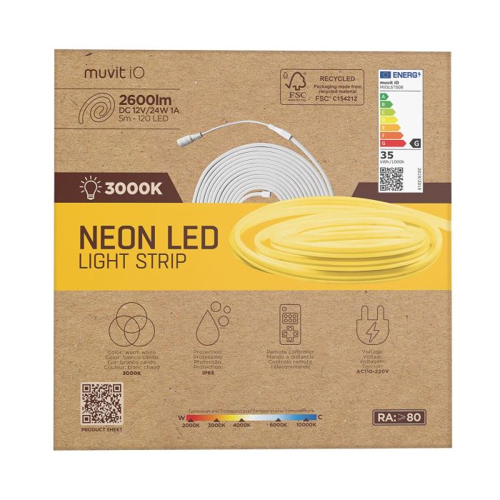 Bandes LED muvit iO iO Vert tendre Transparent 5 m Neón 1