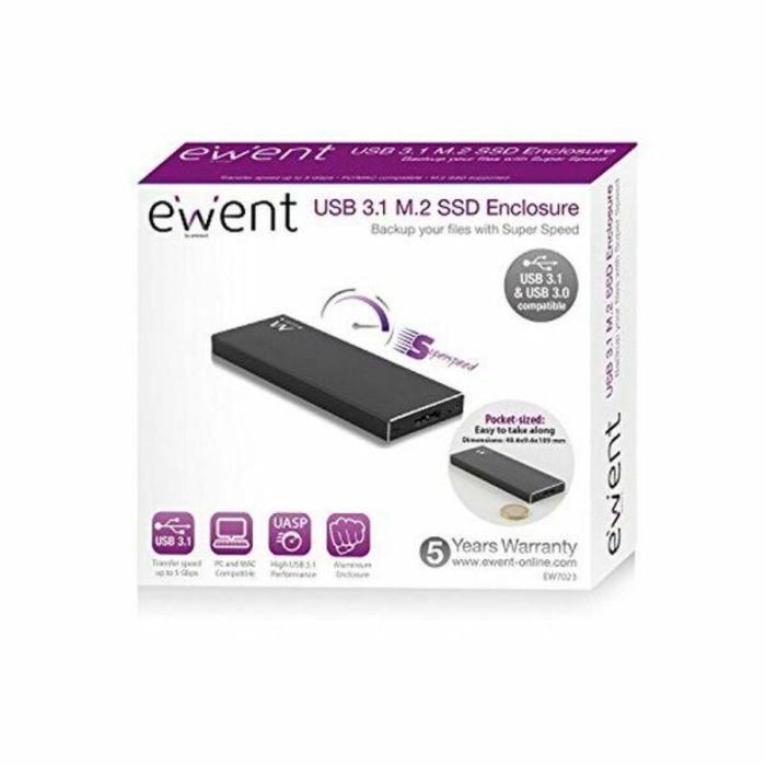 Boîtier Externe Ewent EW7023 SSD M2 USB 3.1 Aluminium 2