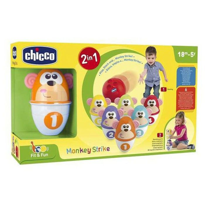 Jeu de Quilles Monkey Strike Chicco (7 pcs) 1 Jeu de Quilles Monkey Strike Chicco (7 pcs) 1