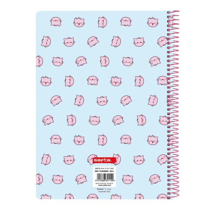 Reliure à anneaux Pembe The pink cat Multicouleur 15.5 x 22 x 1 cm 1