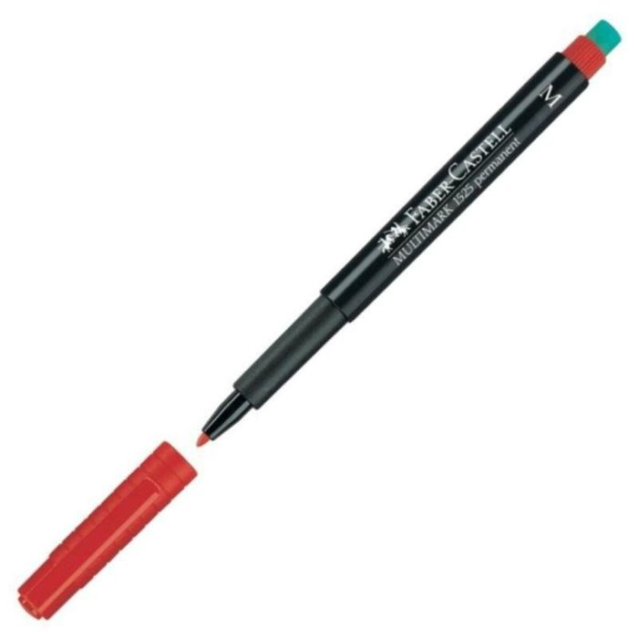 Marqueur permanent Faber-Castell Multimark 1525 M Rouge (10 Unités) 1