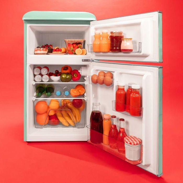 Réfrigérateur combiné Cecotec 86L vert Bolero CoolMarket 2D Origin Classe E LED rétro 14