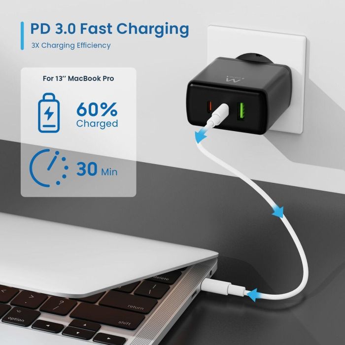 Chargeur mural Ewent EW1331 Noir 65 W 7