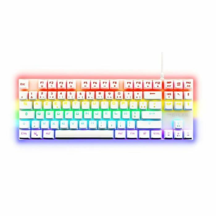 Clavier pour jeu The G-Lab Mercury AZERTY Blanc 0 Clavier pour jeu The G-Lab Mercury AZERTY Blanc 0