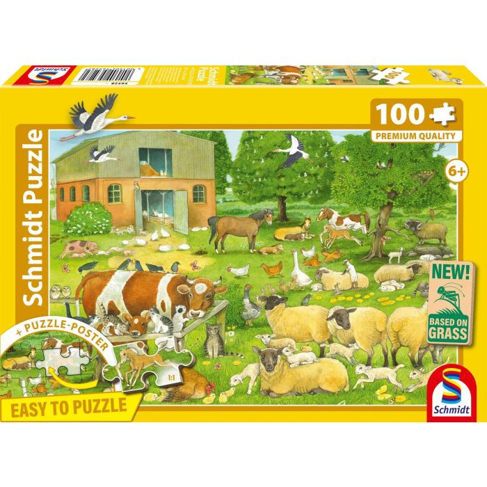 Schmidt Spiele - Puzzle 100 Pièces - Familles d'Animaux à la Ferme - À Partir de 6 Ans Schmidt Spiele - Puzzle 100 Pièces - Familles d'Animaux à la Ferme - À Partir de 6 Ans