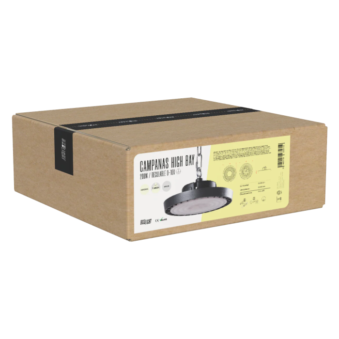 BX3 LIGHT - Campana LED High Bay 200W IP65 4000K 120 degres pour hauteurs sous plafond elevees, remplacement lampes aux halogenures metalliques BX3 LIGHT - Campana LED High Bay 200W IP65 4000K 120 degres pour hauteurs sous plafond elevees, remplacement lampes aux halogenures metalliques