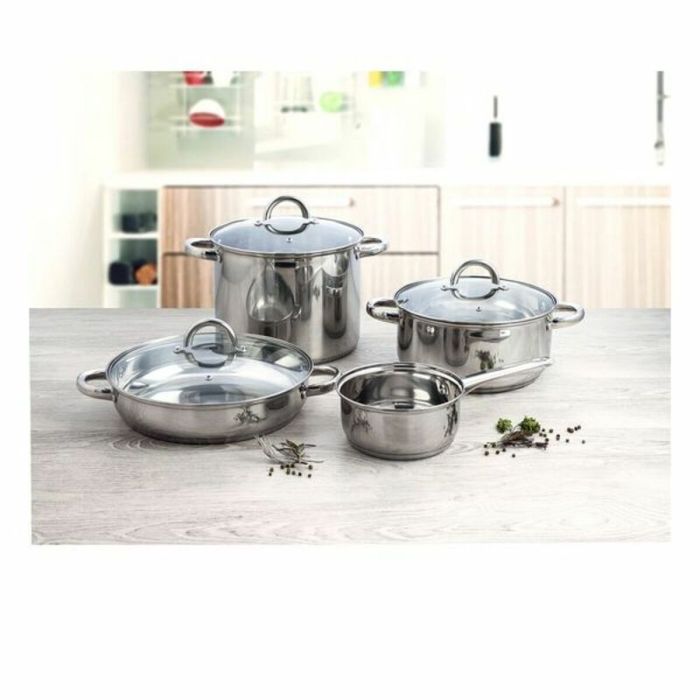 Casserole avec couvercle en verre Quid Métal Acier 3