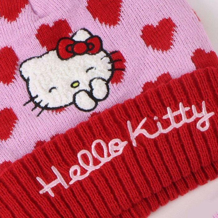 Bonnet et gants Hello Kitty Rose 4 Bonnet et gants Hello Kitty Rose 4
