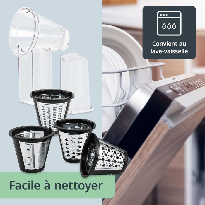 Râpe électrique - ADE - KITCHEN GADGETS - 4 types de Râpes - Acier inoxydable/plastique - 29,2 x 21,3 x 25 cm 2