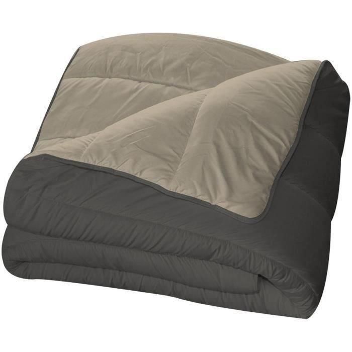 Couette microfibre - 240 x 220 cm - BLEU CALIN - Chaude - 400 g/m² - Bicolore Graphite / Chamois 0 Couette microfibre - 240 x 220 cm - BLEU CALIN - Chaude - 400 g/m² - Bicolore Graphite / Chamois 0