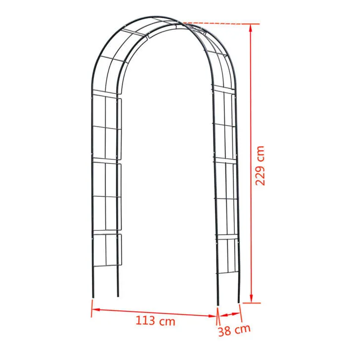 Nature Pergola Arco Acero Galvanizado Negro 113x38xH229cm 3 Nature Pergola Arco Acero Galvanizado Negro 113x38xH229cm 3