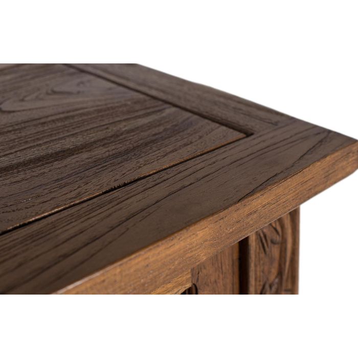 GINER Y COLOMER Console en bois de teca massif style balinais avec 5 tiroirs et pieds sculptés main - 220x40x91 cm 4 GINER Y COLOMER Console en bois de teca massif style balinais avec 5 tiroirs et pieds sculptés main - 220x40x91 cm 4