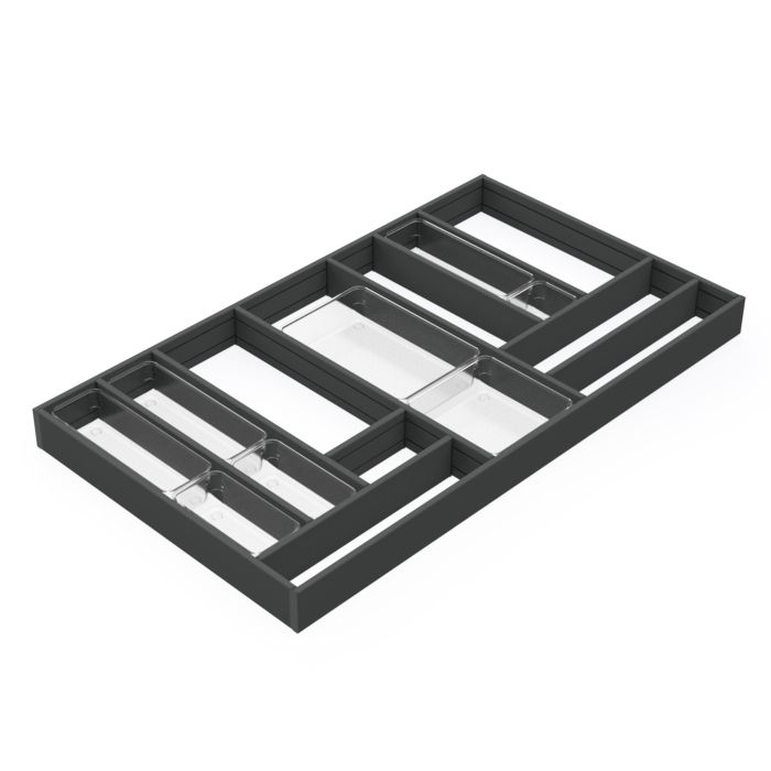 Emuca Organisateur de tiroirs Alumount 900x500, Aluminium, Gris antracite 1