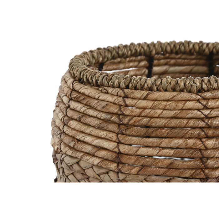 Set de pots de fleurs Home ESPRIT Naturel Métal Fibre Tropical 32 x 32 x 25 cm 2