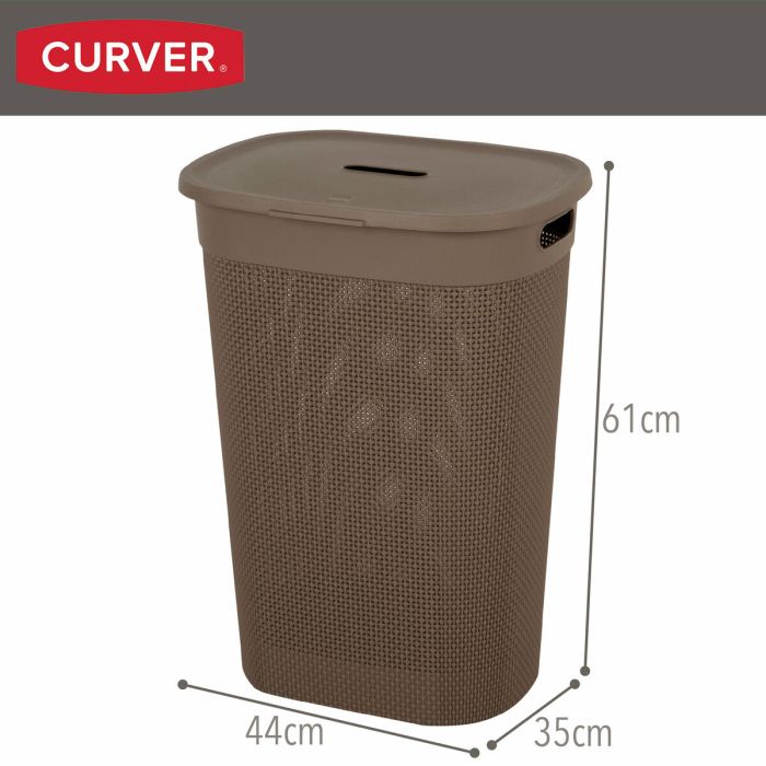 Panier à linge Curver Marron Plastique 55 L 44 x 61 x 35 cm (8 Unités) 3 Panier à linge Curver Marron Plastique 55 L 44 x 61 x 35 cm (8 Unités) 3
