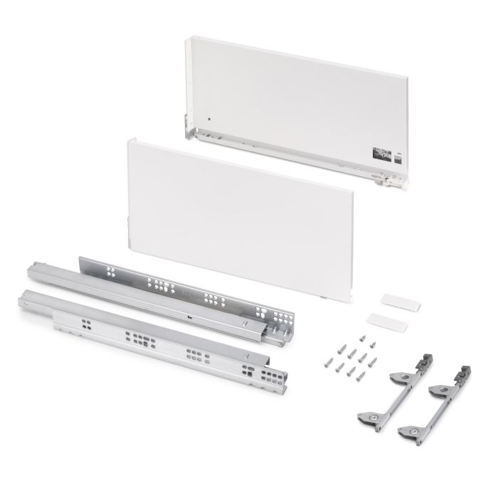 Emuca Tiroir extérieur Vertex avec réglages 3D hauteur 242mm, 60kg, profondeur 500mm, acier, peint en blanc 0 Emuca Tiroir extérieur Vertex avec réglages 3D hauteur 242mm, 60kg, profondeur 500mm, acier, peint en blanc 0