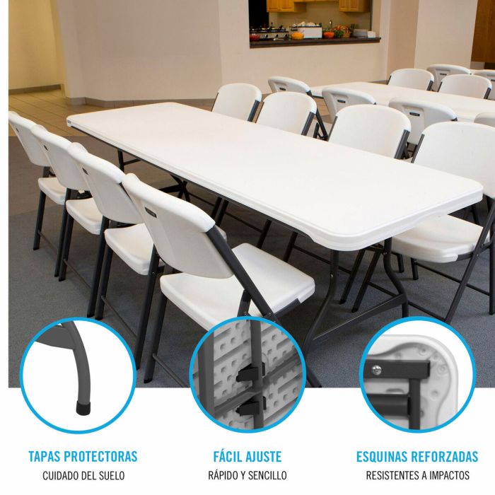 Table Piable Lifetime Blanc 244 x 74 x 76 cm 4 Table Piable Lifetime Blanc 244 x 74 x 76 cm 4