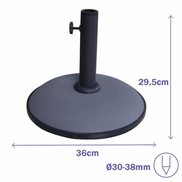 Marbueno Base Parasol Ronde 36x29,5 cm 11KG Gris Jardin, Piscine, Terrasse 10442 1